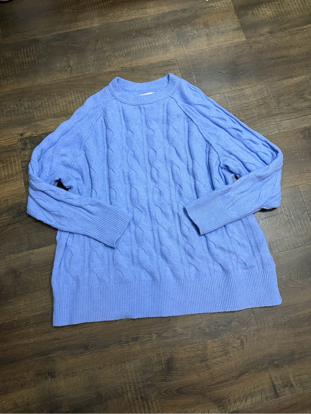 aerie women’s Periwinkle Cable-Knit Crewneck Sweater